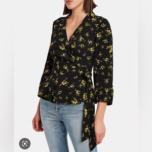Ganni, Floral Wrap Blouse, Size 38